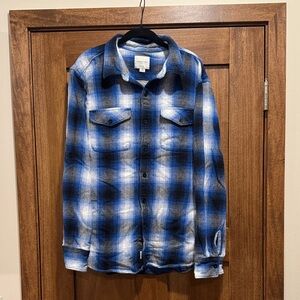 American Eagle Blue and White Checkered Shirt